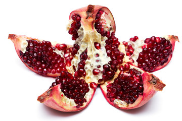 cut pomegranate with seeds