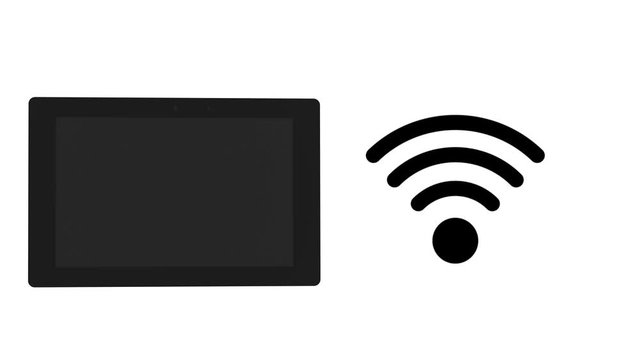 Tablet mit Wlan Symbol 