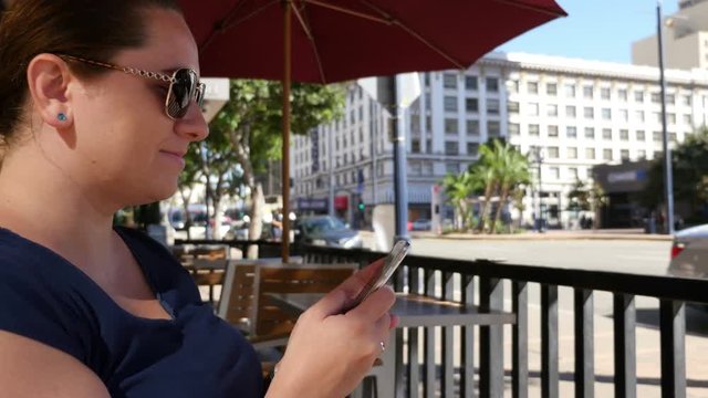 Two high quality videos of woman surfing the net in 4K