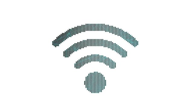 Digitales Wlan Symbol dreht sich 