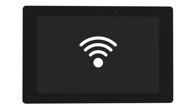 Tablet mit Wlan Symbol 