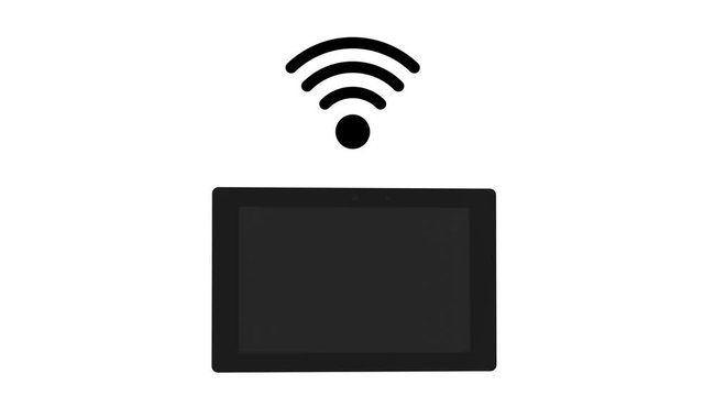 Tablet mit Wlan Symbol 