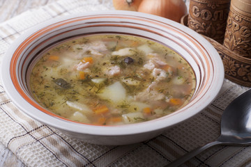 Soup with pickled cucumbers