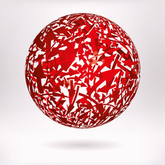 Vector red arrow  transparent globe  
