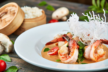 Soup with shrimp
