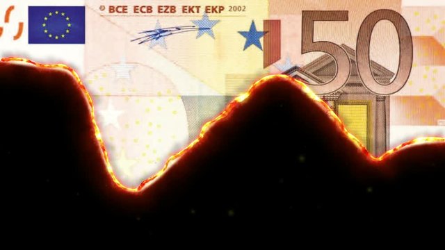 combustion of a 50 Euro note, concept for financial excess and crisis