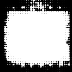 Grunge halftone  black and white frame