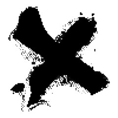 Grunge halftone  black and white X