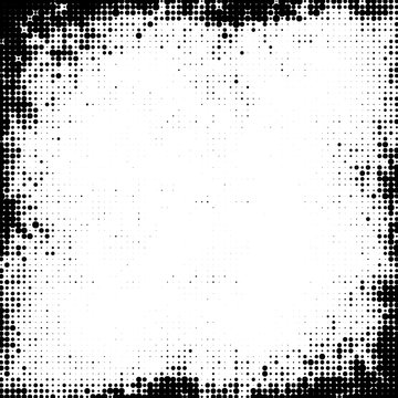 Grunge halftone  black and white frame