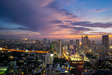 Night Bangkok cityscape