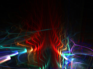 Wide Aurora Borealis  Background - Fractal Art