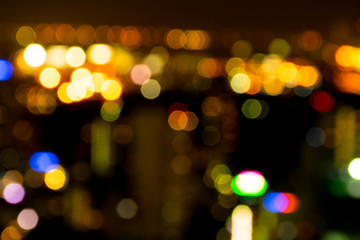 colorful bokeh of cityscape