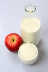 Milk Bottle and Apple