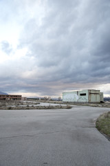 Fototapeta premium Abandoned buildings near Obrovac