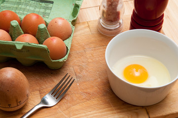 food ingredients for cooking and baking, raw egg