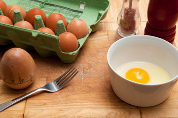 Raw egg food ingredients for cooking