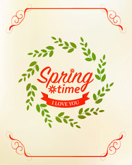 emblem with spring time, vector illustration