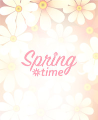 emblem with spring time, vector illustration