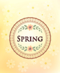 Obraz premium emblem with spring time, vector illustration