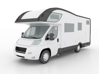 3d rendering of a white van isolated on a white background.