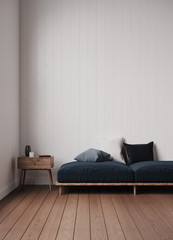 Simple sofa with wooden room