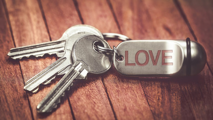 porte-clés métal : love