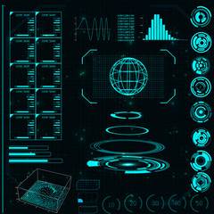 Radar screen. Vector illustration for your design. Technology background. Futuristic user interface. HUD.