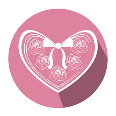 Isolated heart shaped chocolate box, Vector illustration