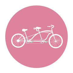 Isolated bicycle on a colored tag, Vector illustration