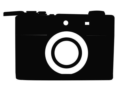 Isolated retro camera icon on a white background, Vector illustration