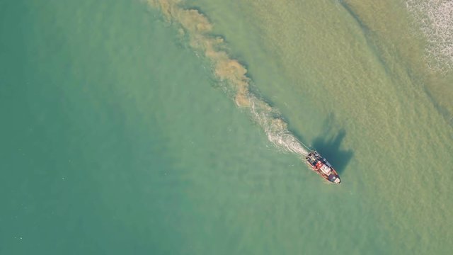 Fishing Ship Uses Trawl for Fishing