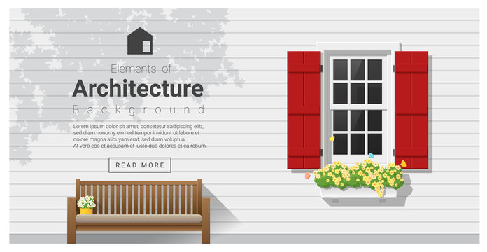 Elements of architecture , window background , vector ,illustration