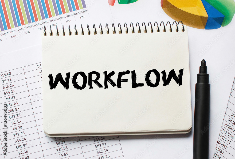 Poster notebook with toolls and notes about workflow