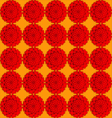 ..flowers on an orange background....red roses on an orange background..
