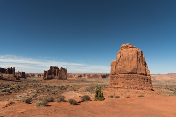 Fototapeta na wymiar Beautiful landscape made of red rocks.Arches National Park, Utah, USA.