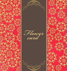 Retro floral background cover design, vector illustration