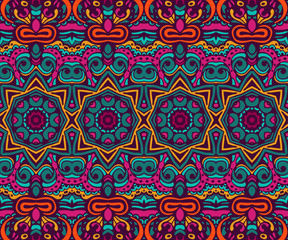Abstract festive colorful ethnic tribal pattern