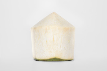 Fresh young Thai coconut isolated on white background, Close Up