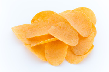 Potato chips on the papric. Eco food.