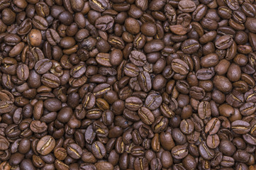 Roasted coffee beans background