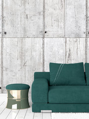 Modern bright interior . 3D rendering