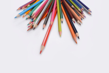 Color pencils isolated on white background