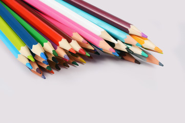 Color pencils isolated on white background