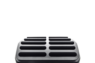 Sport car steel pedals, isolated on white