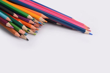 Color pencils isolated on white background
