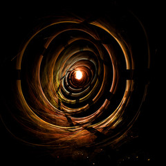 Abstract Burrow Background - light in the end of a tunnel - Fractal Art