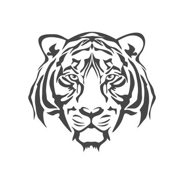 Tiger animal face icon - Illustration