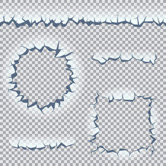 Fototapeta premium crack and hole set