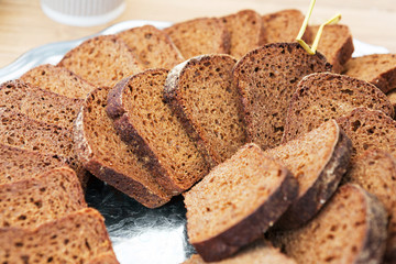 Bakery concept. Plenty of sliced bread background
