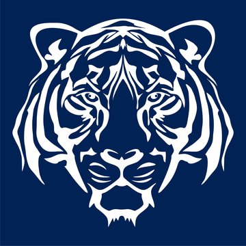 Tiger animal face icon - Illustration